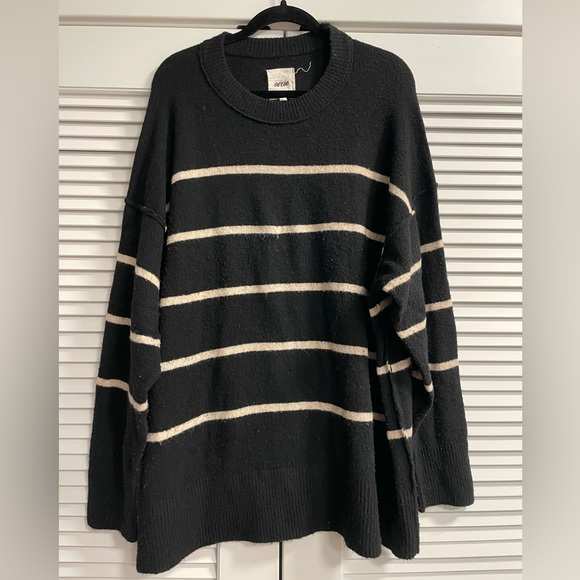American Eagle Outfitters Sweaters - Aerie Black & Cream Striped Sweater. Size XL.